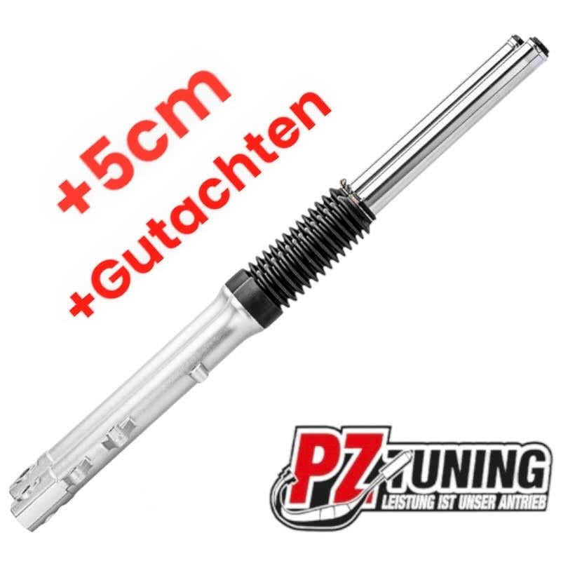 Nachbau Telegabel f. Scheibenbremse (PZ) - SILBER / SCHWARZ inkl. Teilegutachten