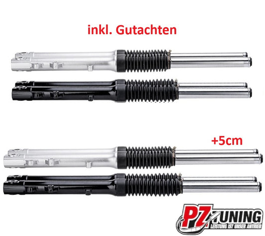 Nachbau Telegabel f. Scheibenbremse (PZ) - SILBER / SCHWARZ inkl. Teilegutachten
